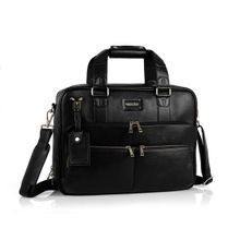 Smith & Blake Messenger Bag Double Compartment Black Leatherette | Strom