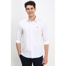 Allen Solly Men White Slim Fit Solid Full Sleeves Casual Shirt