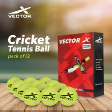 Vector X Heavy Green Cricket Tennis Ball (Pack of 12)