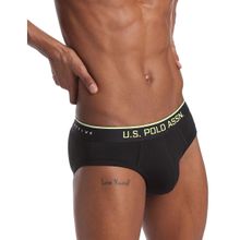 U.S. POLO ASSN. Black Mid Rise Solid Active Brief Black