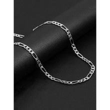 OOMPH Silver Tone Figaro Chain Stainless Steel Neck Chain for Men and Boys