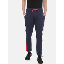 3PIN Men Navy Blue Solid Cotton Track Pants