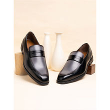 Louis Stitch Men Black and Grey Formal Slip-On Moccasin Shoes