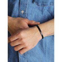 Priyaasi Bold By Priyaasi Trendy Black Solid Cuff Bracelet for Men
