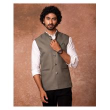 Lightpole Light Olive Green Nehru Jacket with Metal Buttons