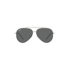 Ray-Ban Reverse Collection - Silver Sunglasses ( 0RBR0101S003-GR59 - Pilot - Silver - Grey Lens )