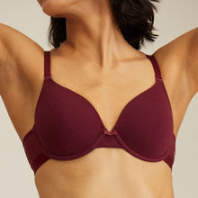 Nykd by Nykaa Breathe Cotton Padded Wired T-Shirt Bra 3/4th Coverage - Maroon NYB001