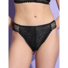 Da Intimo Black Mid Coverage Lace Panty