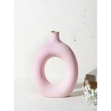 The Decor Mart Ceramic Donut Vase - Pink (L)