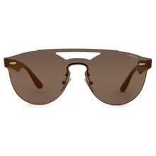 Enrico Brown Polycarbonate Wayfarer Cambus Unisex Sunglasses