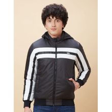 Being Human Black Colorblocked Mens Bomber Jacket Regular Fit