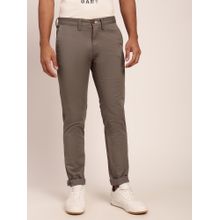 GANT Men Grey Solid Mid-Rise Slim Fit Flat-Front Chinos