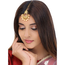 Yellow Chimes 4 Pcs Traditional Gold Plated Mangtika Ethnic Maang Tikka for Women