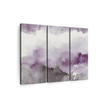 POSTERS AND TRUSS 3-Pcs Purple Grey Midnight At The Lake Iii Printed Framed Wall Paintings
