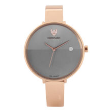Swiss Eagle Analogue Grey Colour Women's Watch With Rose Gold Band