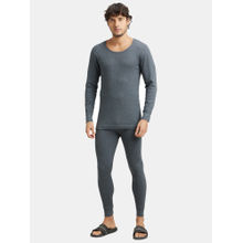 Jockey 2404 Men Extra Warmth Combed Cotton Rich Full Sleeve Thermal Set-Charcoal Mel