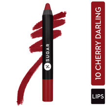 SUGAR Matte As Hell Crayon Lipstick With Free Sharpener - 10 Cherry Darling