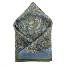 The Tie Hub Men Green Paisley Pocket Square