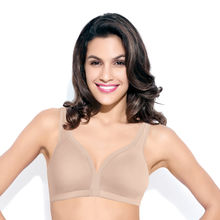 Enamor F024 Plush Comfort Full Support Bra - Non-Padded Wirefree High Coverage - Paleskin