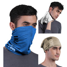 FREECULTR Unisex Printed Bamboo Bandana Anti Microbial Multipurpose Cloth Face Mask (pack Of 3)