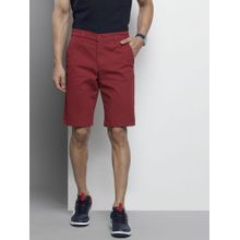 The Indian Garage Co Men Red Slim Fit Solid Mid-Rise Shorts