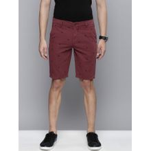 The Indian Garage Co Men Burgundy Slim Fit Printed Mid-Rise Shorts