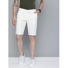 The Indian Garage Co Men White Slim Fit Solid Mid-Rise Shorts