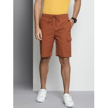 The Indian Garage Co Men Brown Slim Fit Solid Mid-Rise Shorts