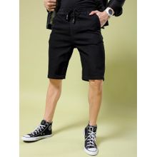 The Indian Garage Co Men Black Slim Fit Solid Mid-Rise Shorts