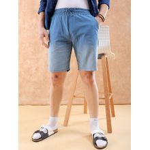 The Indian Garage Co Men Navy Blue Regular Fit Ombre Mid-Rise Shorts