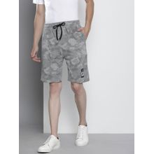 The Indian Garage Co Men Grey Regular Fit Camo Printed Mid-Rise Shorts