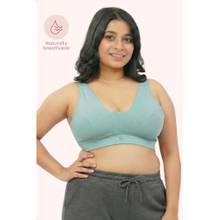 Zelena Cotton Maternity Nursing Bra Wirefree Full Coverage Feeding Bra Mint