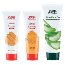 Nykaa Naturals Glowing Face Wash + Face Scrub + Aloe Vera Gel Combo