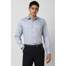 Van Heusen Men Light Blue Regular Fit Textured Full Sleeves Wedding Shirt