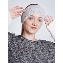 Bharatasya Feather Soft Knitted Embellished Woolen Headband