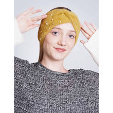 Bharatasya Feather Soft Knitted Embellished Woolen Headband