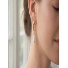 Jewelz Minimal Gold Hoop Earrings With Pearl Drop