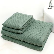 AVI LIVING Brick Cotton Towel Set 16x 28, 30x 56 cm Pure Cotton for Men & Women Bathroom