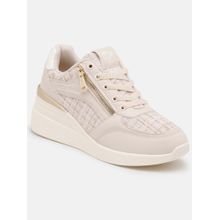 U.S. POLO ASSN. Women Liora Beige Round Toe Sneakers