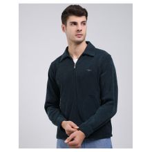 Monte Carlo Green Collar Neck Full Sleeve Sweatshirt