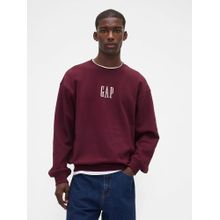 GAP Men's Burgundy Logo Drop-Shoulder Sweatshirt