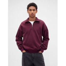 GAP Men's Burgundy Half-Zip Oversized Fit Sweatshirt