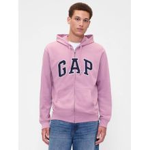 GAP Men's Pink Logo Zip-Front Hooded Neck Hoodie
