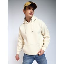 Perch Cream Solid Regular Fit Hoodie