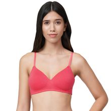 Amante Cotton Dream Lightly Padded Non-Wired T-Shirt Bra-Pink