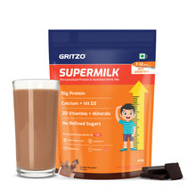 Gritzo SuperMilk Growth+ (Formerly Height+) (7-12y Boys),10g Protein Powder - Double Chocolate