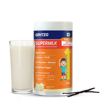 Gritzo SuperMilk Growth+ (Formerly Height+) (7-12y Boys), 10g Protein Powder - Creamy Vanilla