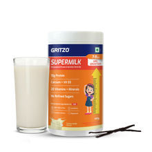 Gritzo SuperMilk Growth+ (Formerly Height+) (7-9y Girls), 10g Protein Powder - Creamy Vanilla