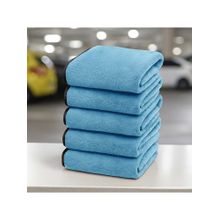 Story@Home 500 GSM Microfiber Face Towel Sky Blue, Solid (Pack of 5)