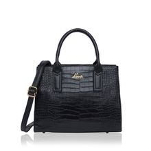 Lavie Shelly Women's Glossy Croc Satchel Black (S)